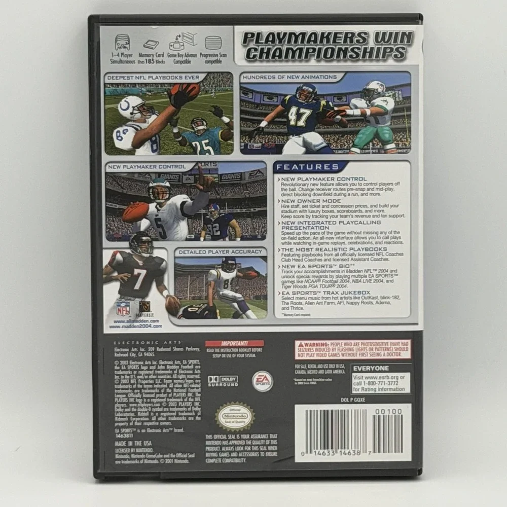 Madden NFL 2004 Nintendo GameCube Complete CIB EA Sports Football NTSC-U/C E